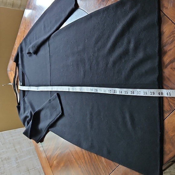 Talbots Black Merino Wool Midi Sweater Dress Long Sleeve L Petite - Picture 13 of 14